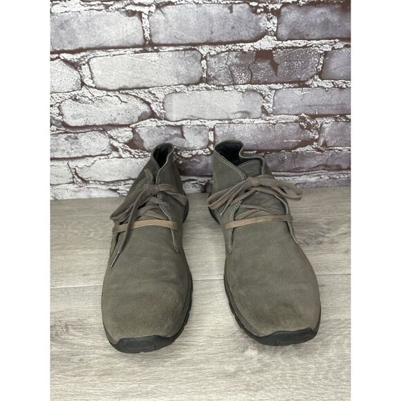 Eddie Bauer Green Brown Suede Leather Mid Lace Up Desert Boots Men 11.5M US/46EU - Picture 14 of 16